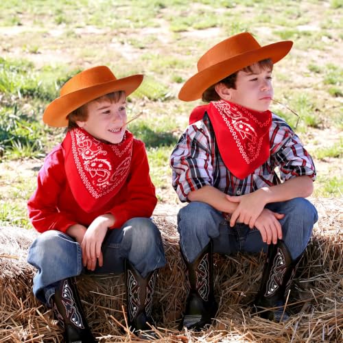 Image of Coume 24 Pieces Cowboy Hats and Bandanas, Brown