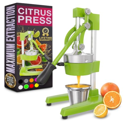 Image of Cast Iron Juicer Hand Press, Heavy-Duty Squeezer (Green)