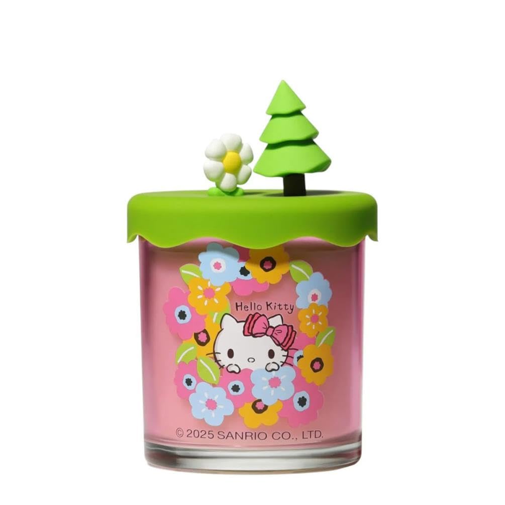 Hello Kitty Seasonal Candle – 213g 1-Wick Candles 35hr Burn Time – Sweet & Floral Fragrances Home Decor, Women Birthday Candle Gift (Spring Blossom (Lilac))