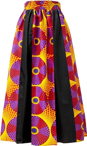 SHENBOLEN Women African Print Maxi Skirt Ankara High Waist Long Skirts2