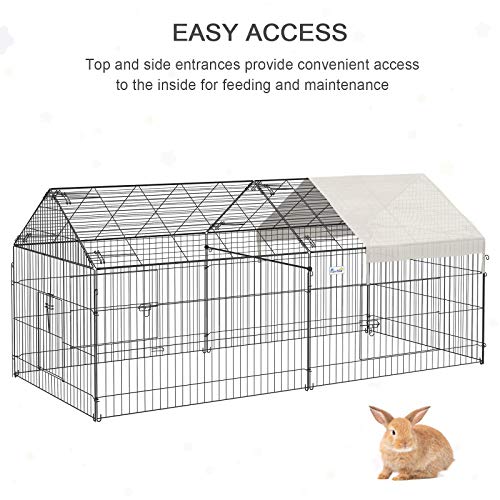 PawHut 7.2' Small Animal Playpen with Cover, Multifunctional Metal Pet Exercise Pen Large Metal Chicken Coop, Outdoor… - Image 8