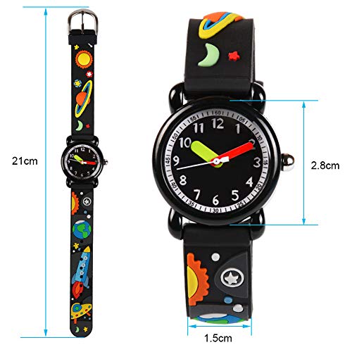 Image of Kids Watches for Boys Girls, 3D Cartoon Wrist Watch for Child Ages 3-8 | Cute Soft Silicone Watchband, Analog Dial, Daily Waterproof Durable, Birthday Christmas Ideal Gift for Little Child