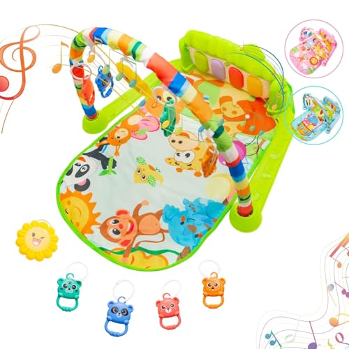 Tapete de Atividades Musical com Piano para Bebê, Arco de Brinquedos Interativos, Estampad... Tapete de Atividades Musical com Piano para Bebê, Arco de Brinquedos Interativos, Estampad...