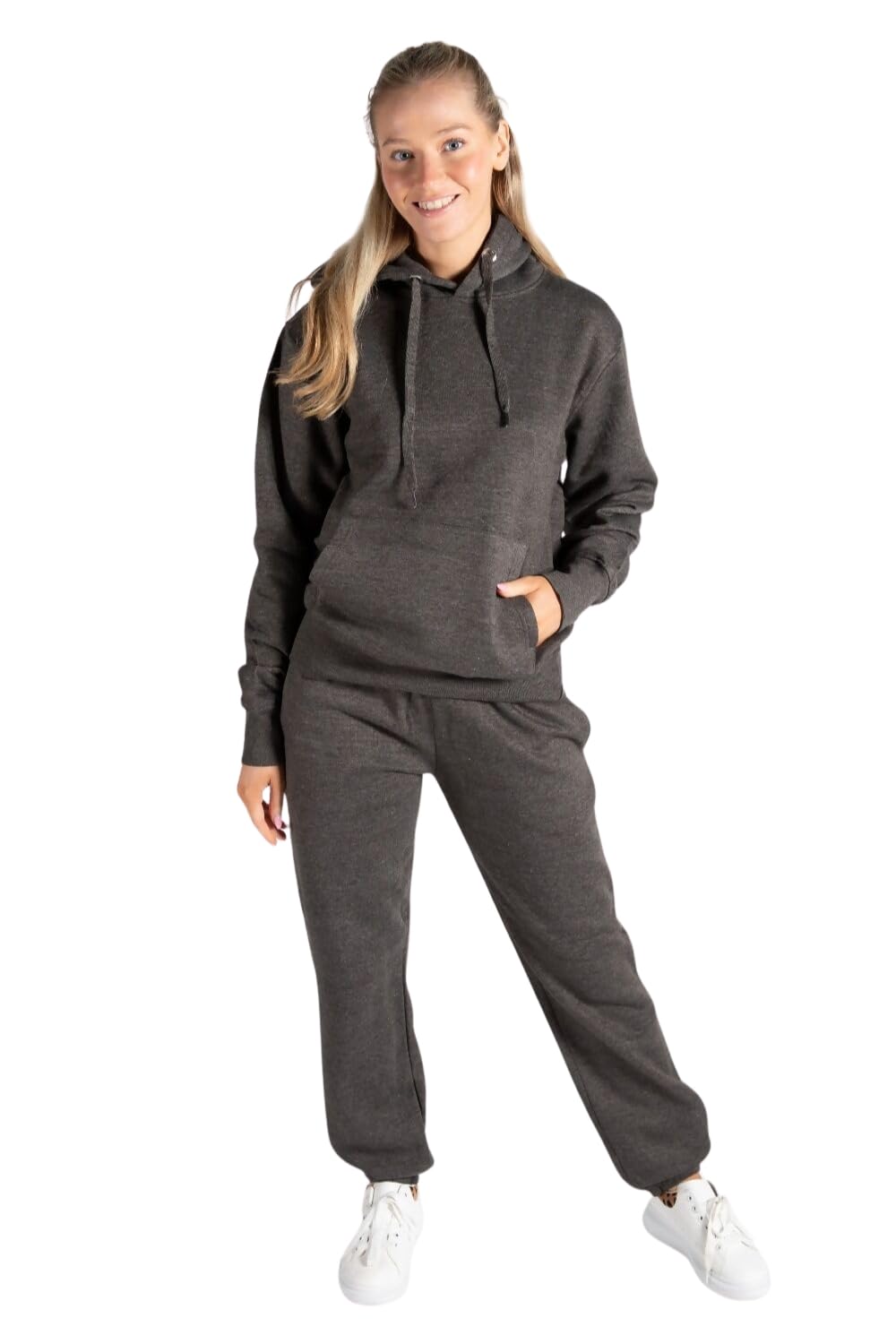 Femme Luxe Women's Tracksuit, Oversized Hoody and Jogger Set, Machine Washable, Available UK Sizes 8-16, Multicolour (UK, Numeric, 10, Regular, Regular, Charcoal)