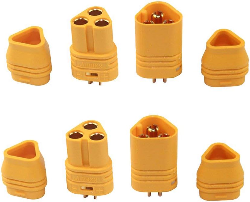 Yiqigou2 Pairs Amass MT60 3 Pole 3.5mm Motor Plug Male Female Connector Set for RC ESC to Motor Multicopter Quadcopter Airplane