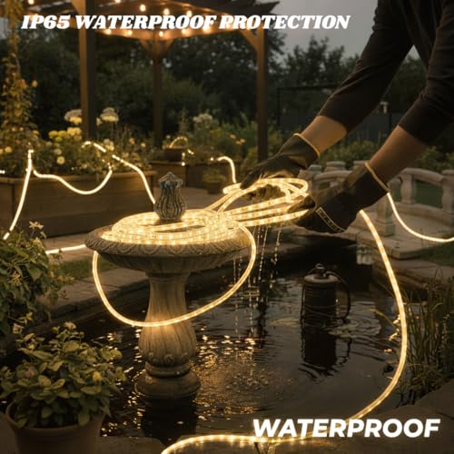 Image of 5 Meter Waterproof LED Strip Light Warm White | Flexible LED Rope Light, Energy Saving Strip, False Ceiling Light, Bedroom Decor, Diwali Decoration, Indoor Outdoor Lighting