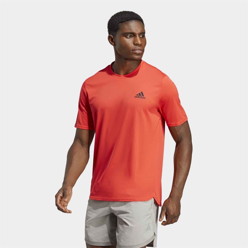 adidas Men's AEROREADY Designed for Movement Tee, Bright red/Black, S