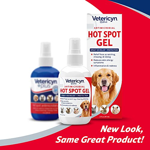 Vetericyn Plus Dog Hot Spot Gel | Spray-On Hot Spot Care for Dogs, Relieves Dog Itchy Skin and Allergy Symptoms, Helps with Skin Inflammation and Redness, Safe for All Animals. 3 ounces Vetericyn Plus Dog Hot Spot Gel | Spray-On Hot Spot Care for Dogs, Relieves Dog Itchy Skin and Allergy Symptoms, Helps with Skin Inflammation and Redness, Safe for All Animals. 3 ounces