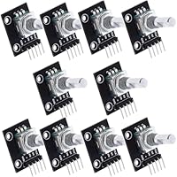 10pcs KY-040 Drehwinkelgeber Drehgeber Rotary Encoder Modul 360 Grad Drehgeber,Encoder Rotary Encoder Code-Schalter Digital Potentiometer