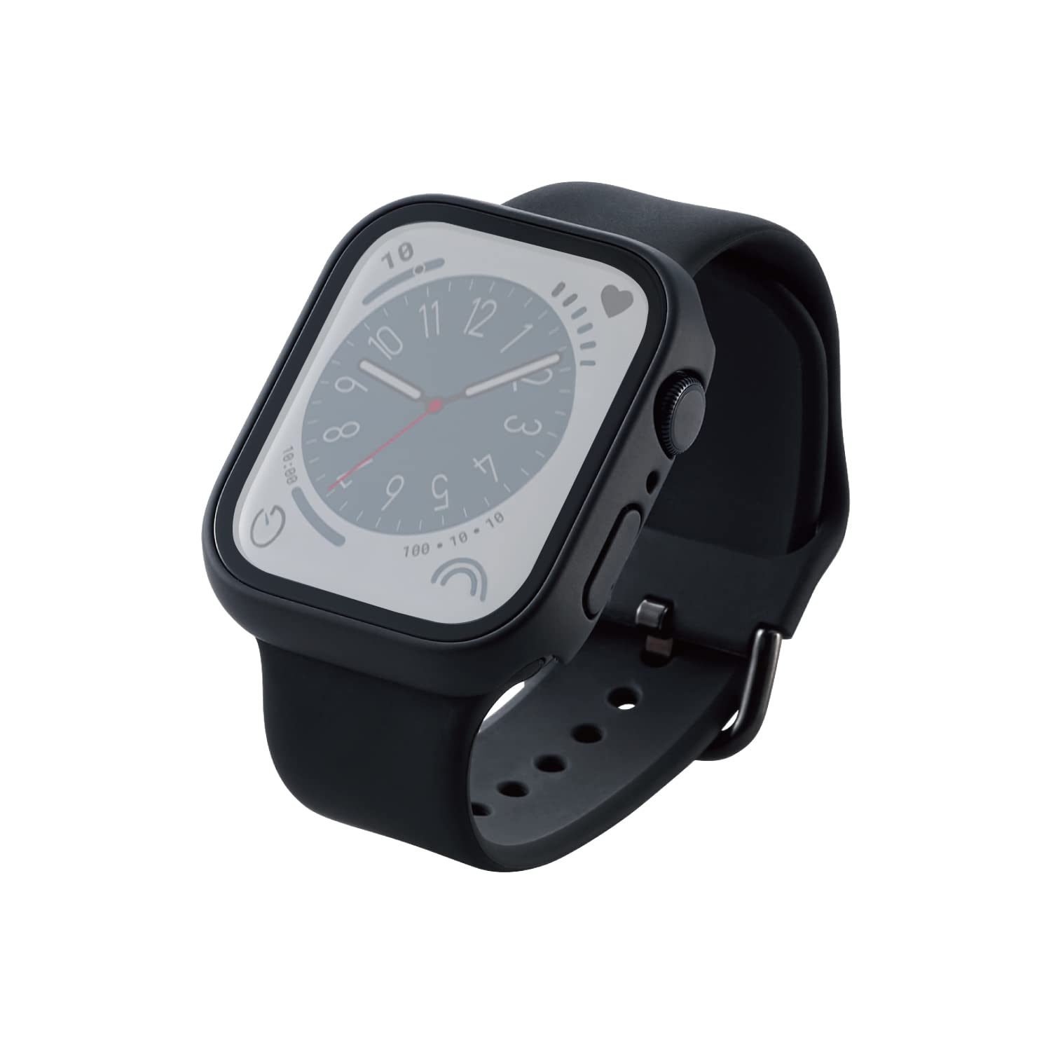 デジタル腕時計 八角形 Apple Watchケース ブラック Apple Watch Series 11/10(42mm/46mm)/9/8/7(41mm/45mm)/SE(第3