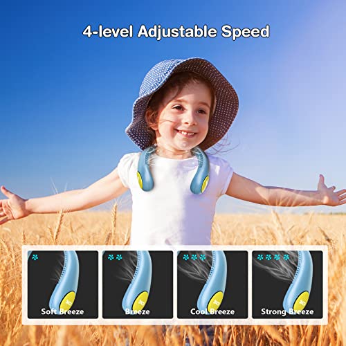 Kids-Neck-Fan-Portable-Bladeless-Fan-for-Kid-4-14Y-Girls-Boys-2600mAh-USB-Personal-Mini-Fan-Cooling-Fan-for-TravelCampingStudy-4-Speeds-Lightweight-Compact-Perfect-Summer-Gifts-for-Kids