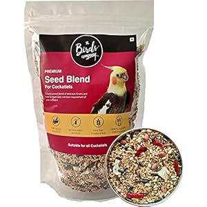 The Birds Company Premium Seed Blend of 9 Grains & Nuts, Fortified with Spirulina, Bird Food for Cockatiels, 450 g