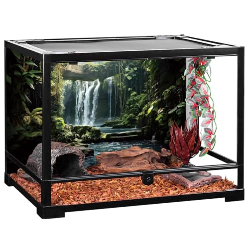 MIRRORANG 61x41cm Waterfall Terrarium Background Tropical Jungle Trees Reptile Habitat Background Rainforest Aquarium Background Fish Tank Background - Image 4