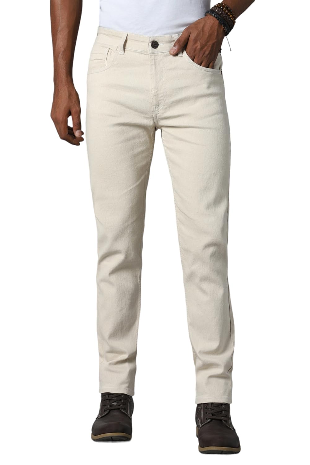 High Star Men Black Straight Fit Stretchable Jeans