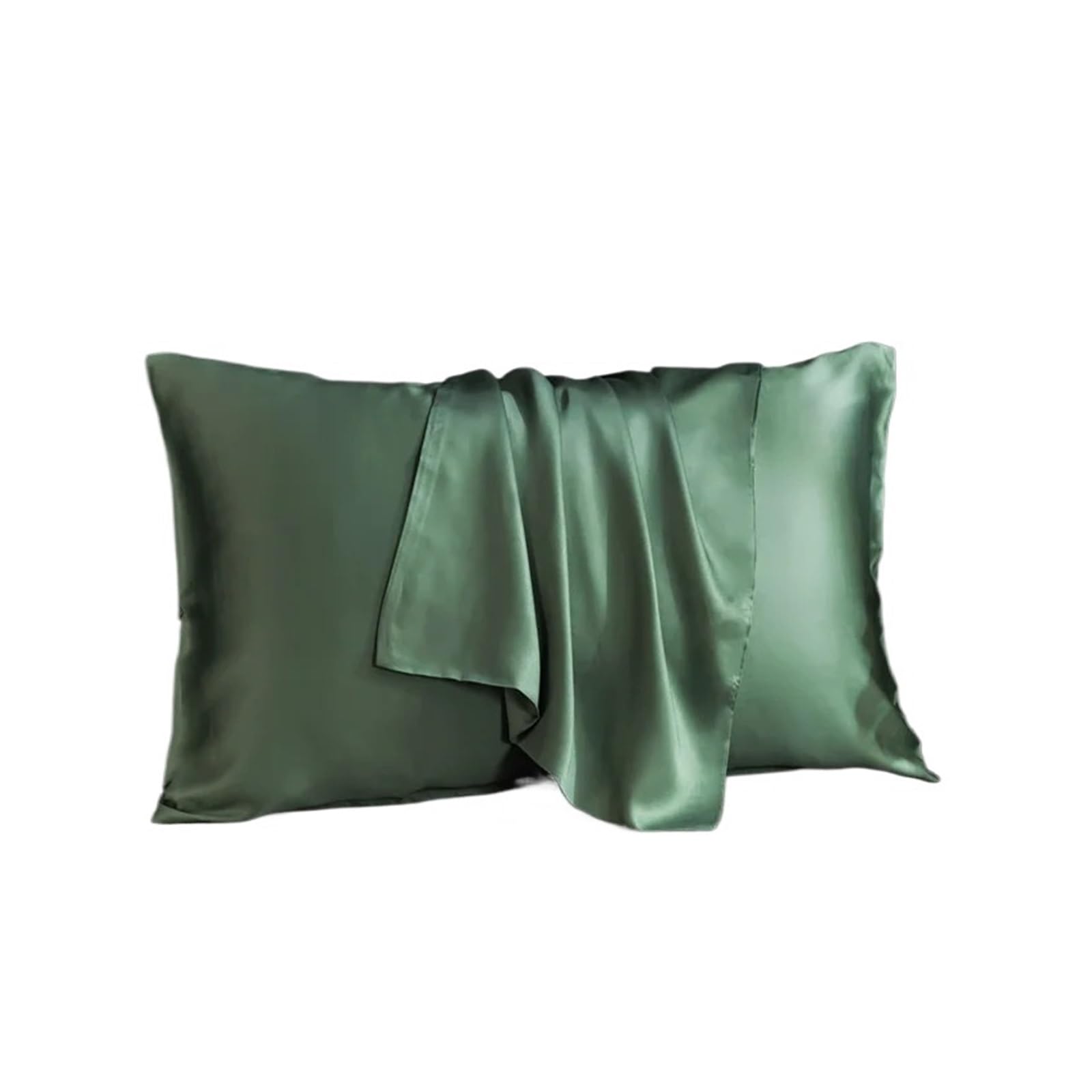 Silky Pillow Covers, Silk Envelope Pillowcase Multicolor Multiple Sizes(Green,48x74cm 2pcs)