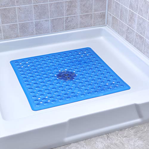 SlipX Solutions Deluxe Square Shower Mat - Blue Cover