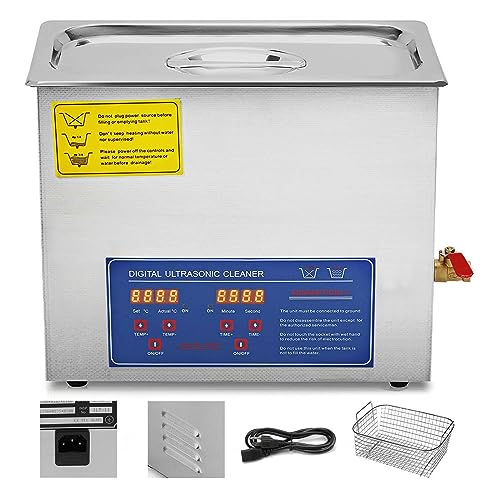 超音波洗浄機、 6L 超音波マシン加熱ステンレス鋼超音波クリーナーバス装置メガネ、ジュエリー、入れ歯、コイン メガネ/眼鏡