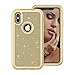 Produktbild Shinyzone Hülle für iPhone XS Max Glitzer Handyhülle,Kratzfest Gold Silikon + Hart Zurück Hülle,360 Grad Stoßfest Schwerlast Abnehmbar [3 in 1] Bling Schutzhülle