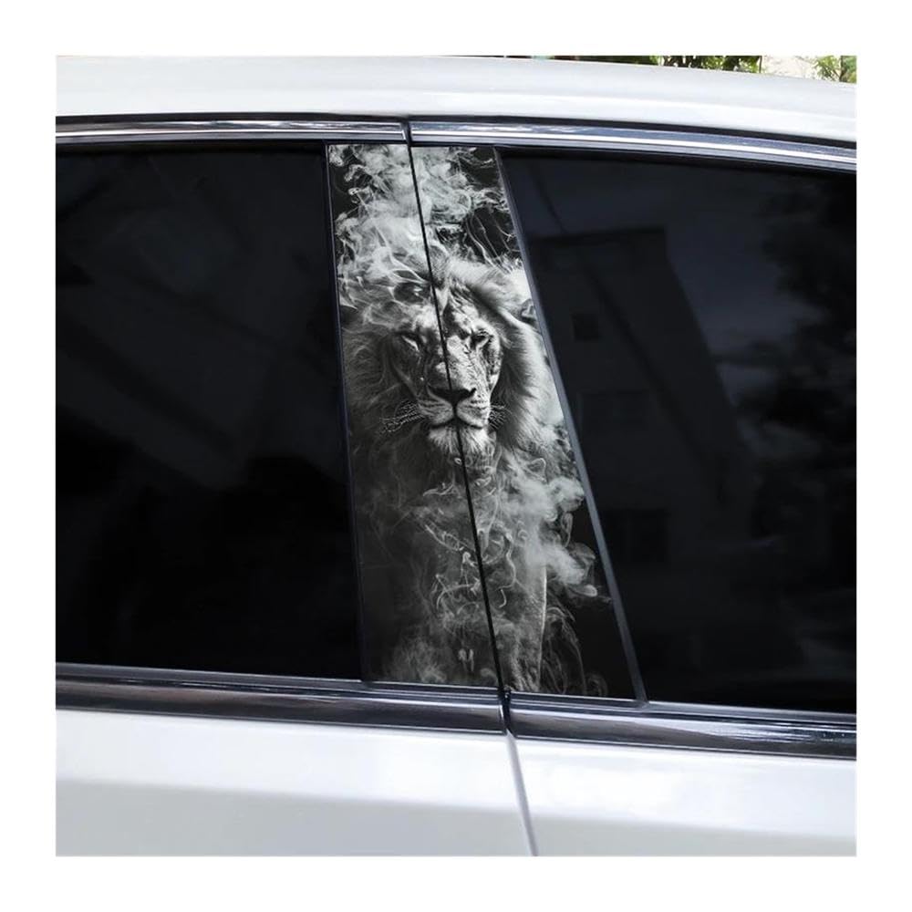 Decorative Items 1pair DIY Car B-Pillar Decorative Stickers Lion Animal Car Door Pillar Waterproof Stickers(H)