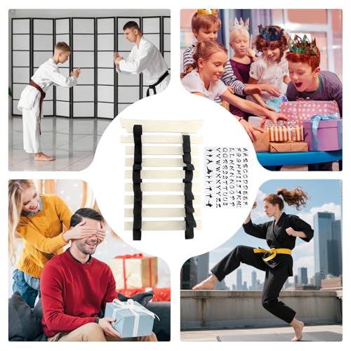 Organizador de cinturones de karate con colgador y pegatinas personalizables 4