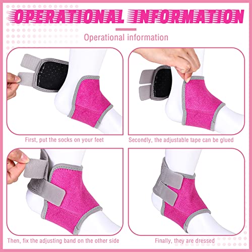 Image of Tarpop 2 Pairs Kids Ankle Brace Set Foot Support Stabilizer Wraps Protector Guard Knitted Ankle Sleeve Sock Support Compression Socks for Injury Prevention(Pink,Medium)