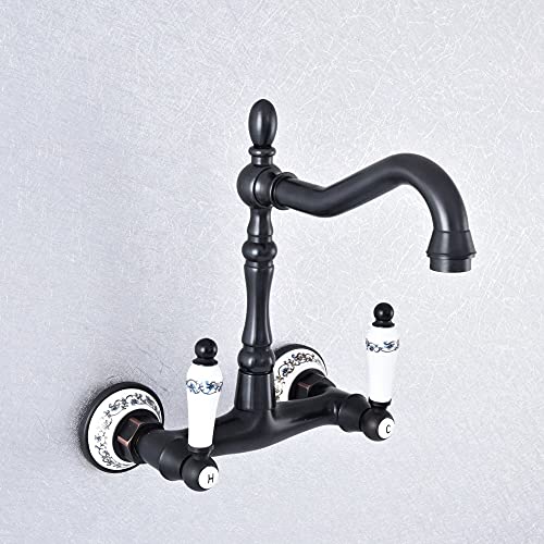 Robinet de lavabo double manette céramique mécanique laiton haute précision - 2