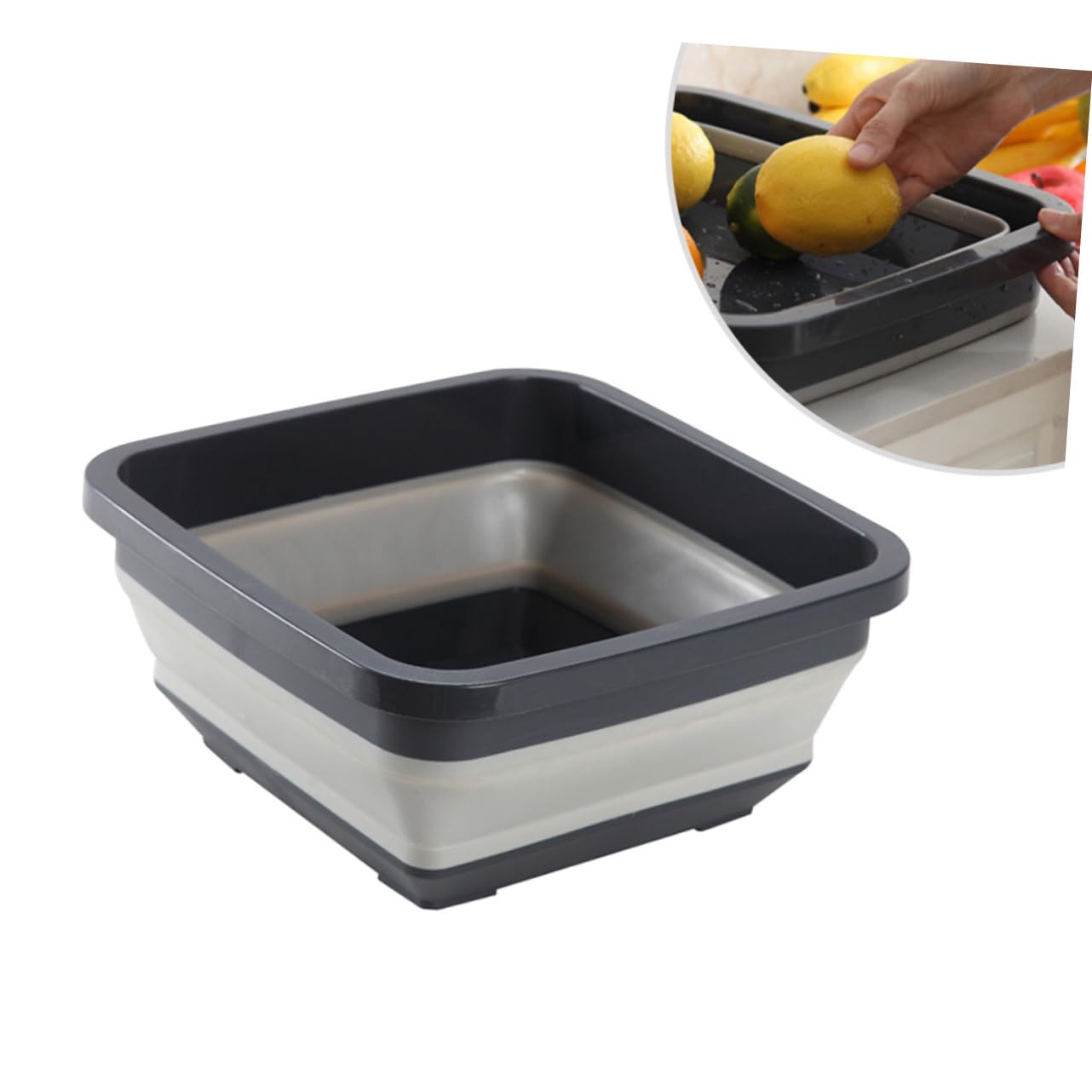 INOOMP Plastic Washbowl Folding Washbasin Collapsible Sink Basin Retractable for Household Outdoor and Travel