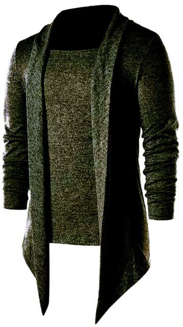 Glito Men’s Stylish Cotton Plain Shrug/Cardigans(Olive)