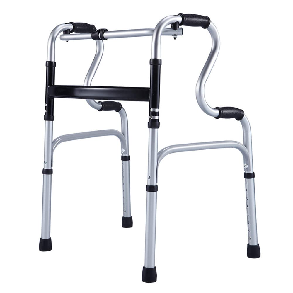 Walker Assist - Dispositivo de apoyo de movilidad de aleación de aluminio para personas mayores que necesitan movilidad, ligero, plegable, silla andador con asiento (A)