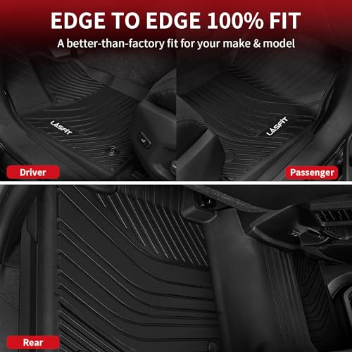 Image of LASFIT 3D Precision-Trimmed Floor Mats for 2026-2020 Toyota Corolla Sedan, Custom Fit TPE All Weather Floor Liners, Full Coverage Car Floor Liners, 1st & 2nd Rows, Black