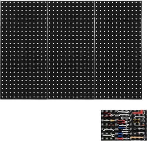 GAOMON 3 Pack Metal Pegboard Panels, 36" x 24" Steel