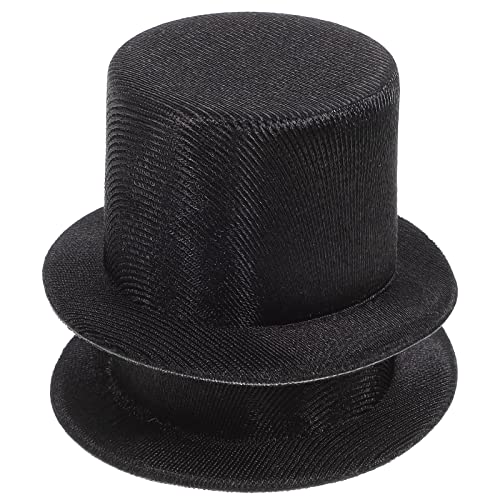 CHRWAKLE 2Pcs Mini Top Hats for Crafts Wine Bottle Toppers Doll Snowman Hat for Christmas Party Decorations