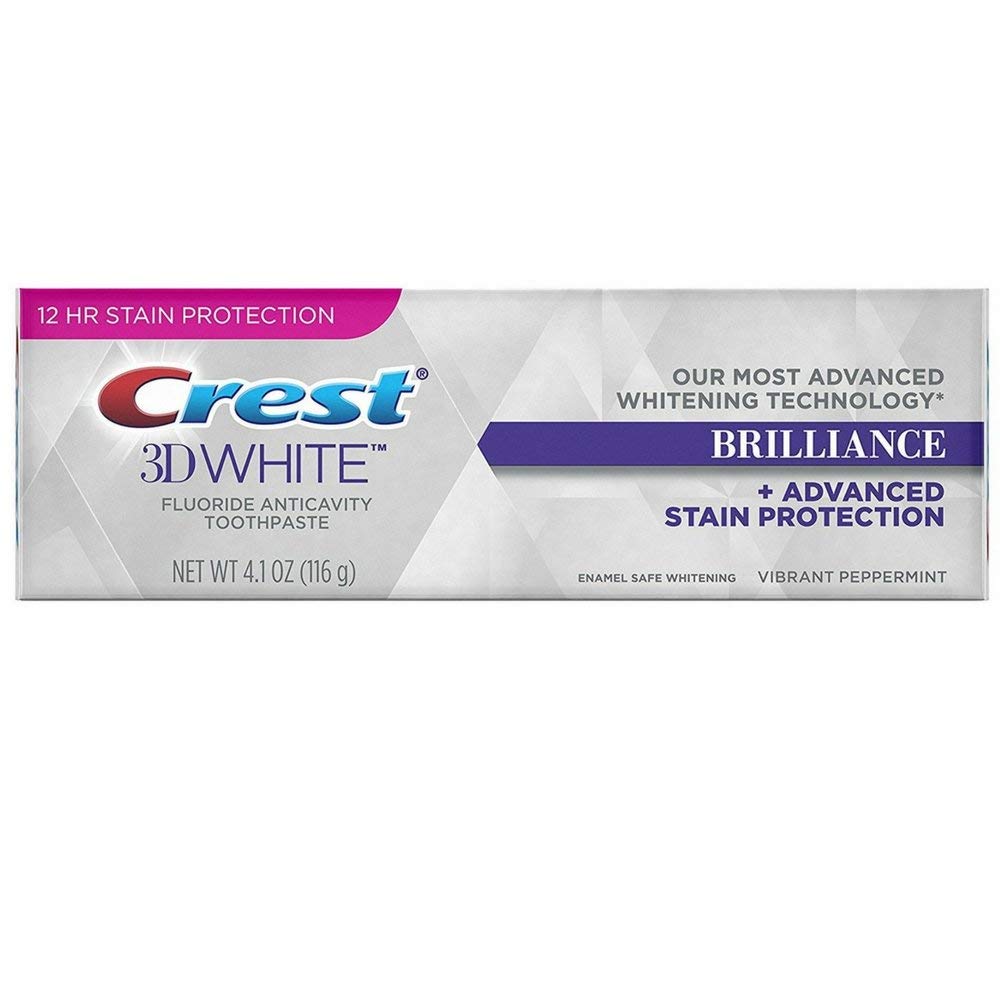 Crest 3D Bianco Brilliance dentifricio, vibrante Peppermint 4,1 once (confezione da 10)