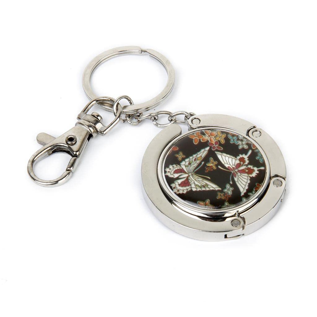 Handbag Hook Hanger Bag Holder Butterfly Pattern with Key Ring-image-31