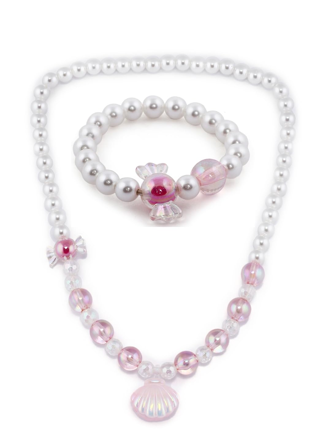 EL REGALO Girls White Pink Beaded Jewellery Set (B0CDLQQT94) Amazon Price History, Amazon Price Tracker