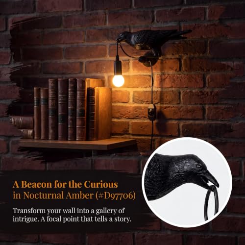 OVANUS Crow Wall Lamp Gothic Decor, Raven Sconce with Dimmable E12 Bulb - image 8