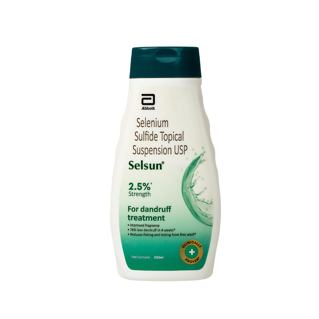 Selsun Abbott Suspension Anti Dandruff Shampoo for Men and Women, Clears Away Dandruff Flakes, Relieves From Excessive Oil, Relieves From Dandruff Related Itching- 200ml