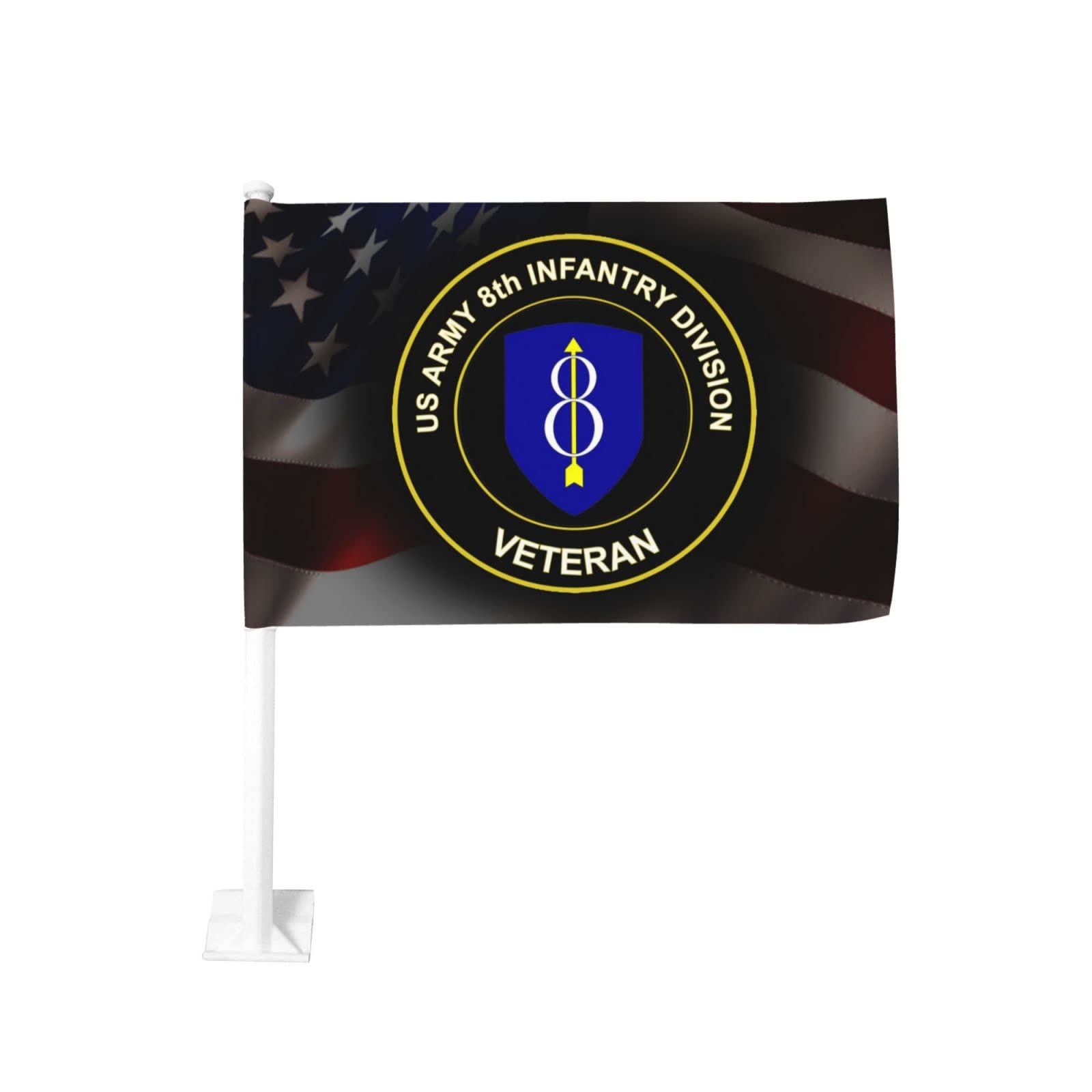 US Army 8th Infantry Division Veteran 100% Polyester Fabric With Printing For Indoor Outdoor Decoration