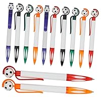 Angoily 20pcs Zebra Ballpoint Pens Boys and Girls Multicoloured Erasable Pens Soccer Theme Stationery
