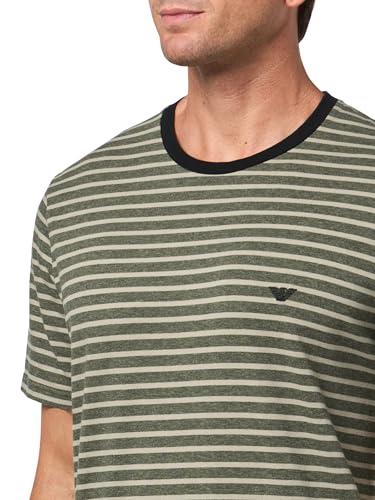 Emporio Armani Men's Yarn Dyed Stripe Stretch Cotton Pajama Short and Tee Set3