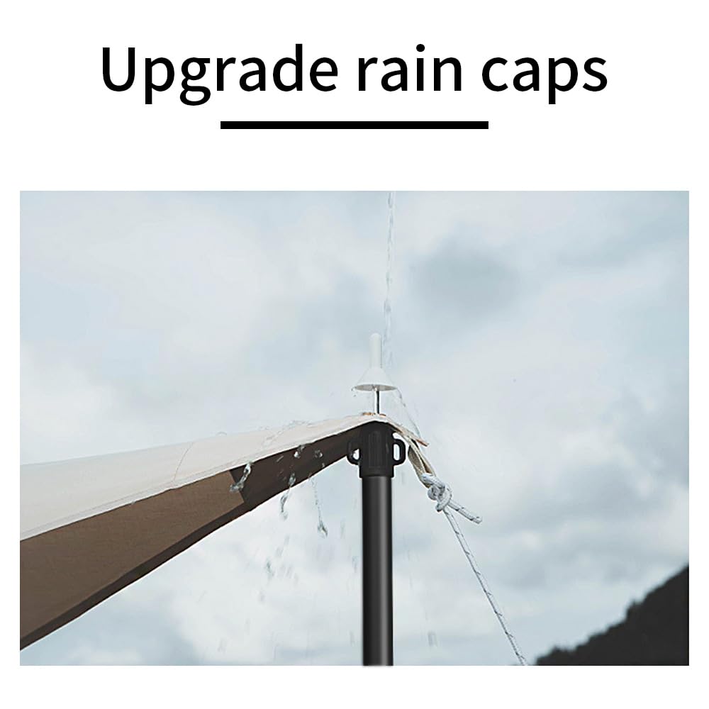 Wakects Teleskopstange, Camping Tarp Stangen, Aluminium 6061 Starke verstellbare Teleskopstange mit Schloss-System, für Unterstand, Hängematte Regen fliegen, Markise (3meter)