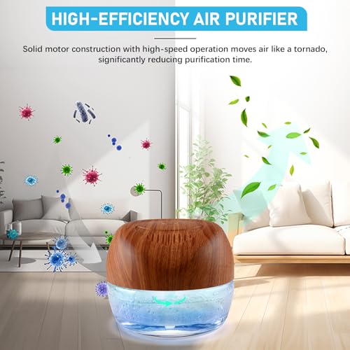Image of Purifier Air Washer, Air Fresher Aroma Diffuser Odor for Smokers, Dust, Mold, Home and Pets, Air Cleaner with Night Light, Super Quiet and Safety (DarkYellow)