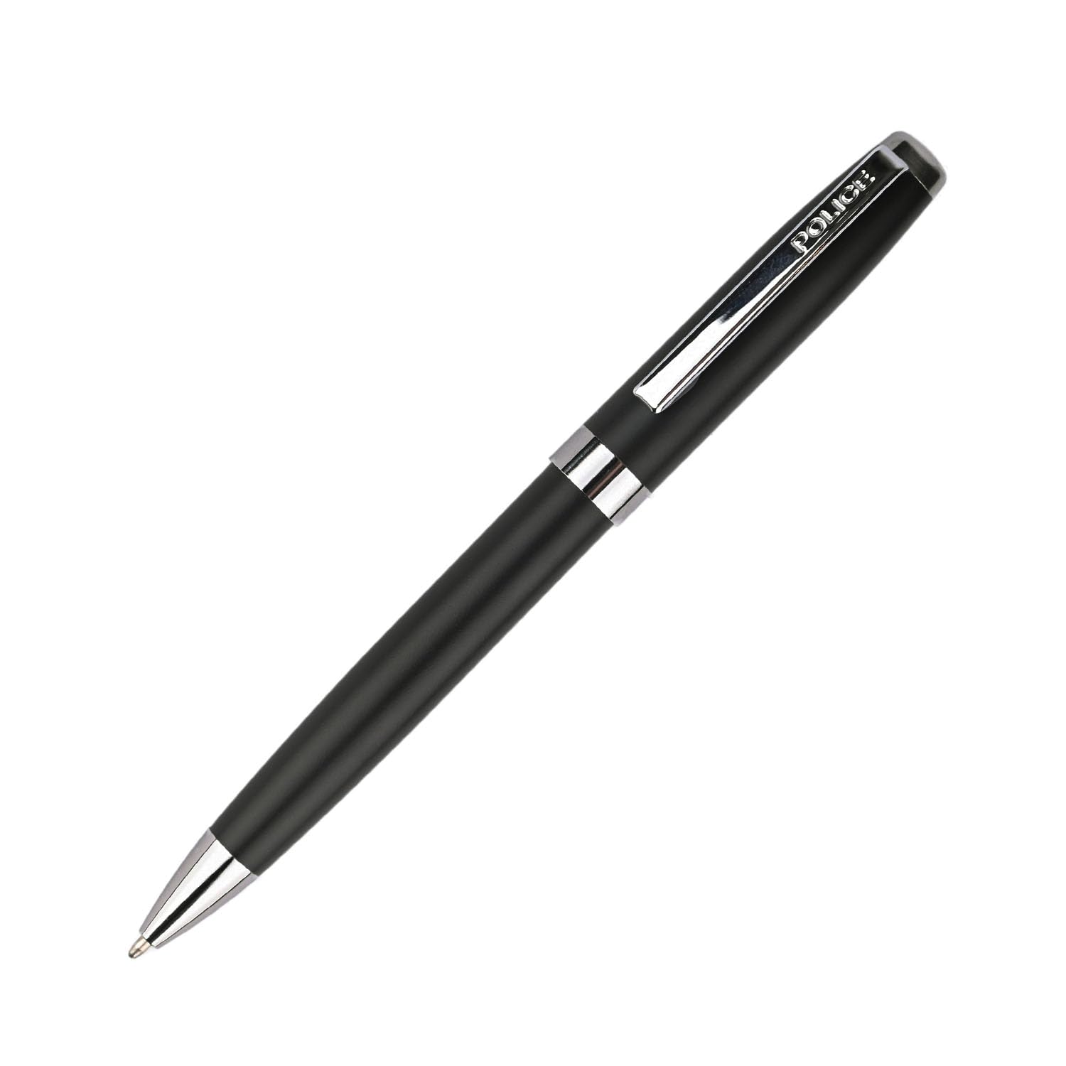 Police Coffret Cadeau Homme - Portefeuille Cuir Véritable Noir & Stylo Bille Élégant