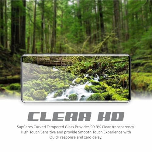 Image of SupCares Edge to Edge Curved Full Glue Tempered Glass for Motorola Edge 40 5G (6.55 Inch) with Easy Self-Installation Kit | Black