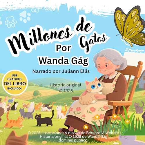 Millones de Gatos Audiolibro Por Wanda Gág, Bernard V. Webber - editor arte de portada