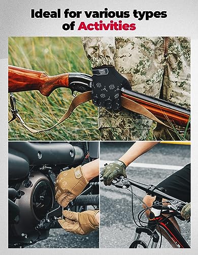 KEMIMOTO Taktische Handschuhe, Militär Einsatzhandschuhe mit Touchscreen, Tactical Gloves, Atmungsaktiv, Vollfinger, Outdoor Handschuhe für Bushcraft, Motorrad, Jagd und Security