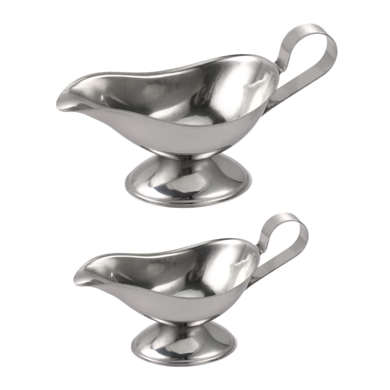 BRIGHTFUFU 2Pcs Stainless Steel Sauce Cups Multifunctional Condiment Containers for Dipping Sauce for Restaurants Home Dining Barbecues Boats