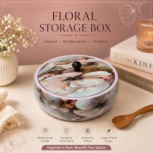 Image of Handmade Wood Roti Box with Lid, Polish