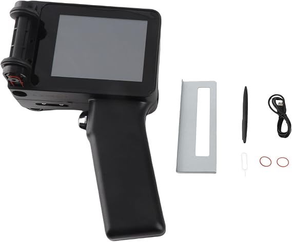 Handheld Inkjet Printer Gun, Small Portable Inkjet Printer with 600DPI HD with Text Logo QR Code Barcode Batch Numbers, Printing Height Adjustable