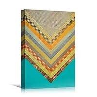 Canvas Wall Art Cloth Pattern Abstract Colorful Geometric Hallway Minimalist Mixed Media Multicolor Patterns - 12x18 inches